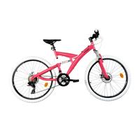 YOAC 11 Full Suspension Mountain Bike, 26in Wheel - Pink/White