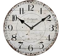 YOAI Wall Clock Kitchen Clock Vintage Shabby Chic Antique Rustic Country House Quartz Clock Made of MDF with Silent Clockwork 12 Inches Diameter 30 cm (Grey)