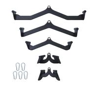 yoakaiax 5Pcs LAT Pulldown Attachment, LAT Pull Down Bar for Cable Machine, Home Gym Fitness Rowing T-bar V-bar Pulley Cable Machine Attachments, Back Tricep Bar Strength Training Handle Black