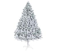 yoakaiax 6.9ft Snow Flocked Christmas Tree Snow Flocked Artificial Holiday Christmas Tree with 800 Tips for Home, Office, Party Decoration, Snow Christmas Holiday Pencil Tree with Metal Stand 6.9FT