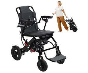 yoakaiax Electric Wheelchair, Ultra Lightweight Electric Wheelchair for Adults, Folding Mobility Scooter Motorized Portable Wheelchairs with 500W Motors,12 Miles, All Terrains Wheelchairs Black