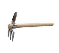 yoakaiax Gardening Pick Axes, Pickaxe Mattock Hoe with Wooden Handle, Stainless Steel Mattock with Sharp Pick and Cutting Edge for Breaking up Heavy Clay Soil, and Removal of Difficult Weeds D