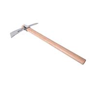 yoakaiax Gardening Pick Axes, Pickaxe Mattock Hoe with Wooden Handle, Stainless Steel Mattock with Sharp Pick and Cutting Edge for Breaking up Heavy Clay Soil, and Removal of Difficult Weeds A
