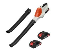 yoakaiax Leaf Blower Cordless Electric Leaf Blower with 2 Batteries and 1 Charger, Handheld 24V Battery Powered Garden Blowers for Lawn Care, Patio, Yard White