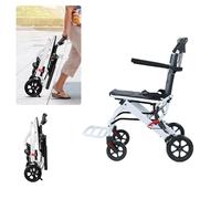 yoakaiax Lightweight Wheelchairs for Adults Folding Wheelchair Portable Transit Travel Chair for Adults Ergonomic Design Wheelchair with Adjustable Safety Strap Carbon Steel Frame PU Wheels A