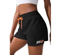 YOAKUKA Women's 2 in 1 Workout Shorts Gym Workout Yoga Running Biker Tennis Skirts Clothes Summer, Black, S