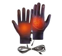 YOAOSER USB Heated Gloves for Men and Women Touchscreen Electric Heated Gloves 3 Levels Adjustable Temperature Thickened Plush Heating Glove Washable Touchscreen Knitted Thermal Winter Gift (Blue, M)