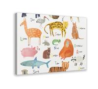 YOAUTGMB Abc Alphabet Animal_ Canvas Poster Wall Art Decor Print Picture Paintings for Living Room Bedroom Decoration 08x12inch(20x30cm)