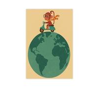 YOAUTGMB Adventure Monkey Canvas Poster Wall Art Decor Print Picture Paintings for Living Room Bedroom Decoration 24x36inch(60x90cm)