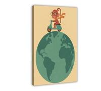YOAUTGMB Adventure Monkey Canvas Poster Wall Art Decor Print Picture Paintings for Living Room Bedroom Decoration 08x12inch(20x30cm)