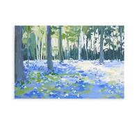 YOAUTGMB Bluebell Forest Landscape,Wildflower Meadow Canvas Poster Bedroom Decor Landscape Office Room Decor Gift 24x36inch(60x90cm)