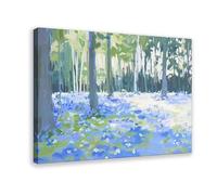 YOAUTGMB Bluebell Forest Landscape,Wildflower Meadow Canvas Poster Wall Art Decor Print Picture Paintings for Living Room Bedroom Decoration 24x36inch(60x90cm)