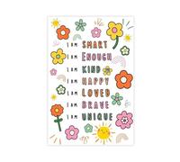 YOAUTGMB Girl Bedroom, I Am Strong Happy Kind Canvas Poster Wall Art Decor Print Picture Paintings for Living Room Bedroom Decoration 12x18inch(30x45cm)