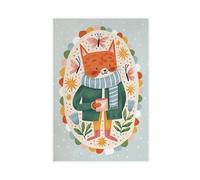 YOAUTGMB Mr Cat Canvas Poster Wall Art Decor Print Picture Paintings for Living Room Bedroom Decoration 08x12inch(20x30cm)