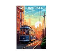 YOAUTGMB San Francisco Travel, Canvas Poster Bedroom Decor Landscape Office Room Decor Gift 12x18inch(30x45cm)