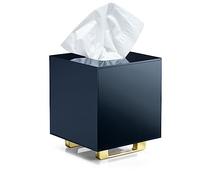 YoBa 3mm Thick Black Acrylic Tissue Box Holder Square Tissue Box Dispenser with Gold Plated Aluminum Legs for Bathroom, Kitchen, Bedroom, Office and Restaurant
