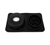 Yobadam Pet Slow Feeder Bowl with Fun Rolling Ball for Dogs and Cats Anti-Slip Design for Mindful Eating 2 Units (Black)