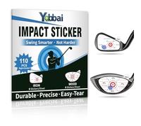 Yobbai Golf Impact Tape - High-Resolution Strike Stickers for Iron, Wood & Fairway Clubs, Non-Residue, Swing Training Aid Impact Labels (Righties- 110pcs (Wood 6x5+ Iron 8x10))