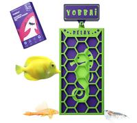 YOBBAI Magnetic Seaweed Feeder, Swing Motion Weed Feeder, Seaweed Clip for Tangangels Freshwater and Shrimp Tank (Green & Purple)
