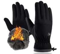 Yobenki Thermal Gloves for Men Women, Winter Running Glove Thickened Fleece Lining Snow Warm Gloves Cold Weather, Windproof Touchscreen Glove for Ski Cycling Driving