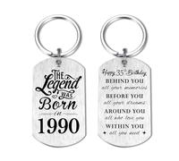 Yobent 35th Birthday Gifts for Men 1990, 35 Year Old Birthday Gifts for Her Women, Happy 35th Bday Keyring, The Legend was Born in 1990