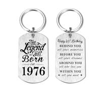 Yobent 49th Birthday Gifts for Men 1976, 49 Year Old Birthday Gifts for Women, Happy 49th Bday Keyring, The Legend was Born in 1976