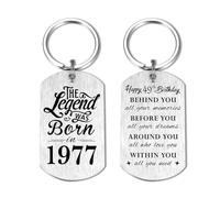 Yobent 49th Birthday Gifts for Men 1977, 49 Year Old Birthday Keyring | Happy 49th Bday Keyring, The Legend was Born in 1977