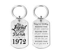 Yobent 54th Birthday Gifts for Men 1972, 54 Year Old Birthday Keyring | Happy 54th Bday Keyring Him Her, The Legend was Born in 1972
