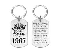 Yobent 59th Birthday Gifts for Men 1967, 59 Year Old Birthday Keyring | Happy 59th Bday Keyring Him Her, The Legend was Born in 1967