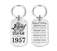 Yobent 68th Birthday Gifts for Men 1957, 68 Year Old Birthday Gifts for Women, Happy 68th Bday Keyring Him Her, The Legend was Born in 1957