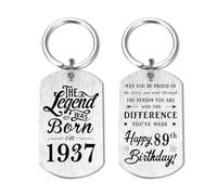 Yobent 89th Birthday Gifts for Men 1937, 89 Year Old Birthday Keyring | Happy 89th Bday Keyring Him Her, The Legend was Born in 1937
