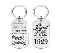 Yobent 96th Birthday Gifts for Men 1929, 96 Year Old Birthday Gift for Man Male, Happy 96th Bday Keyring Him Her, The Legend was Born in 1929