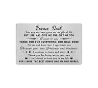 Yobent Bonus Dad Step Dad Stepdad Stepfather Fathers Day Card Gifts, Personalized Bonus Father Birthday Card from Stepdaughter Stepson, Best Step Father Wallet Card Present