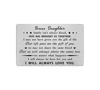 Yobent Bonus Daughter Christmas Card Gifts from Stepdad Stepmum, Personalized Stepdaughter Birthday Wallet Card, Step Daughter Wedding Present