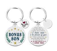 Yobent Bonus Son Gifts, Best Step Son Graduation Birthday Keyring Present, I Love You Stepson Key Ring Gift Ideas