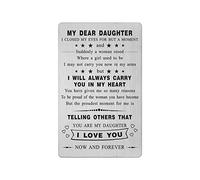 Yobent Daughter Gifts Card from Dad Mum, Personalized Awesome Graduation Present, Happy Birthday Christmas Card, I Love My Favorite Daughter Gift for Teen Girl