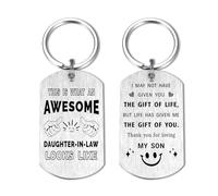 Yobent Daughter In Law Gifts from Father of the Groom, Best Daughter In Law Birthday Keyring Present for Christmas Wedding Anniversary, Personalized Bride Gift Ideas