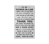 Yobent Father In Law Gifts from Groom, Engraved Wallet Card for Father-In-Law from Groom, Dad of The Bride Christmas Wedding Day Gifts