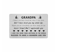Yobent Grandpa Gifts for Men, Personalized Grandpa Birthday Card from Granddaughter Grandson, Thank You Appreciation Christmas Wallet Card Present for My Grandfather