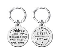 Yobent I Love My Sister Gifts, Personalized Sister Birthday Graduation Keyring Christmas Key Ring Present