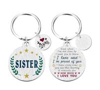 Yobent I Love You Sister Graduation Keyring Gifts - Personalized Ideas from Brother, Best Sister Birthday Key Ring for Women