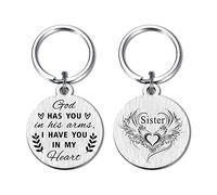 Yobent Memorial Gifts Keyring for Loss of Sister, Personalized Condolence Grief Memory of Sister Remembrance Bereavement Sympathy Keyring