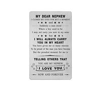 Yobent Nephew Gifts from Auntie, Happy Nephew Birthday Graduation Present Wallet Card, Personalized Christmas Card Present from Aunt Auntie