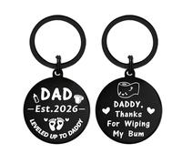 Yobent New Dad Gifts, Funny First Time Dad Promoted to Daddy Est 2026 Keyring for Men, Daddy to Be Present on Birthday