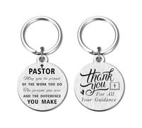 Yobent Pastor Appreciation Gifts Keyring for Men, Best Pastor Birthday Thank You Key Ring Present