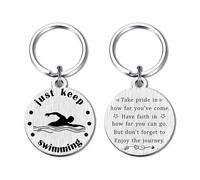Yobent Swimming Swimmer Gifts for Boys Girls - Just Keep Swimming Keyring
