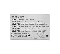Yobent When I Say I Love You More Most Gifts for Him Men, Husband from Wife Present to Man, Romantic Lover Anniversary Wallet Card, Deployment Gift Ideas
