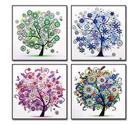 YOBEYI 5D DIY Diamond Painting Sets Different Shape Diamond Drawing Tree Cross Stitch Point Drill Painting Living Room Bedroom Wall Decorative Painting (Fall)
