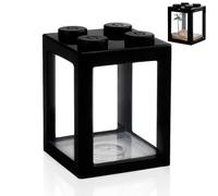 Yobiisolut Mini Aquarium, Acrylic Cube Tank, 0.2 Gallon, Ideal for Shrimp, Snails, Moss, Small Aquatic Life, Stackable, Transparent, Mini Size, Desktop Landscape