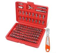 YobiLife 105 Piece Screwdriver Bit Set with Slotted-Phillips Torx-Hex Triangular C-R-V Steel 25mm Bits and Mini Ratchet Handle in Plastic Case for Home Repairs